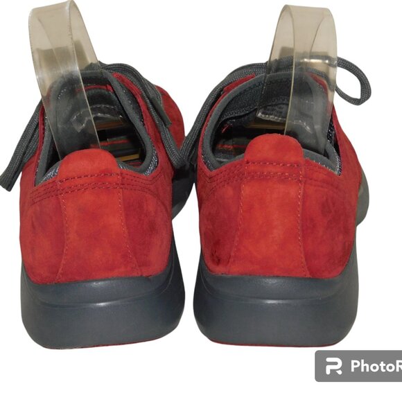 Dansko Elisa Red Suede Lace Up Athletic Oxford Sneakers Size 37 US Size 6.5-7